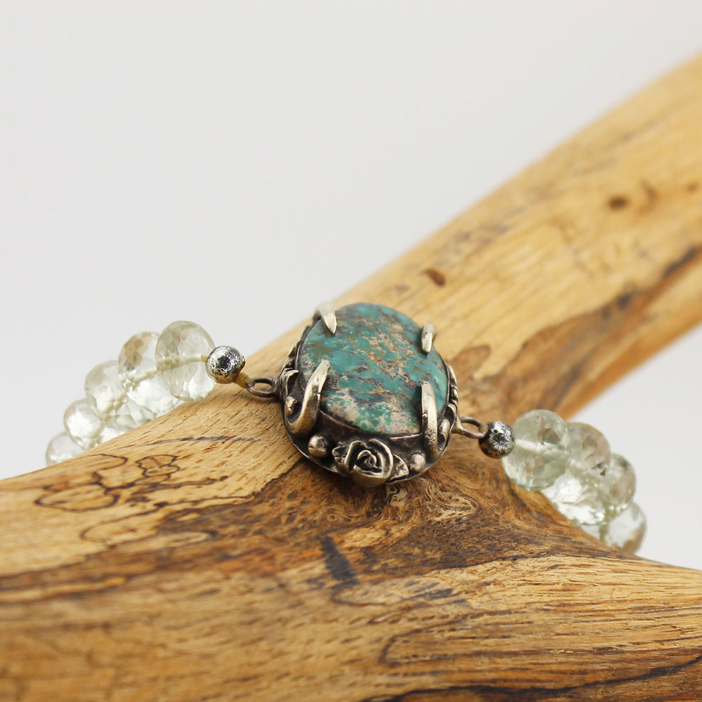 Green Amethyst & Turquoise Bracelet