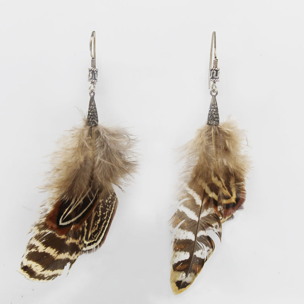 Feather & Diamond Earrings