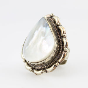 Vintage Tibetan Mother of Pearl Ring