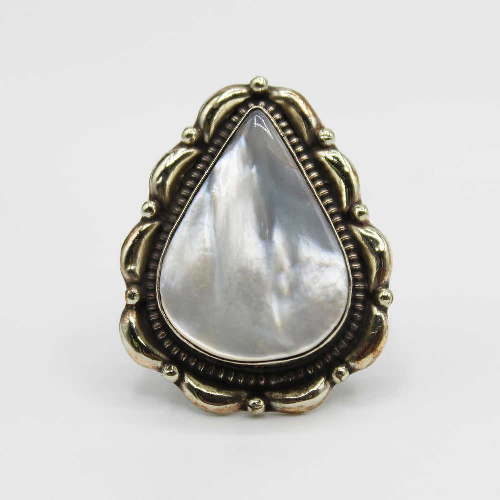 Vintage Tibetan Mother of Pearl Ring