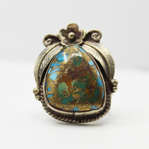 Vintage Tibetan Turquoise & Gold Ring