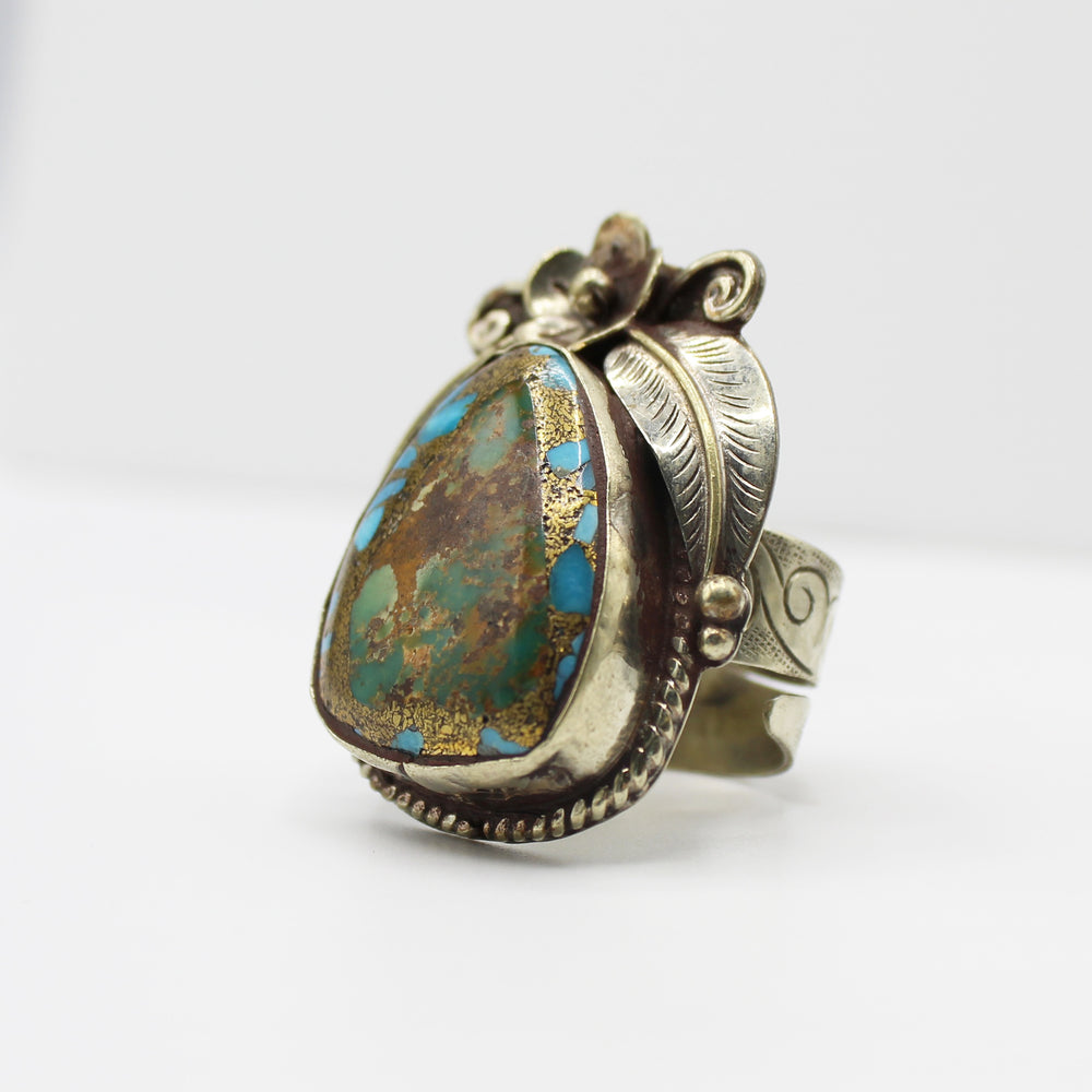 Vintage Tibetan Turquoise & Gold Ring