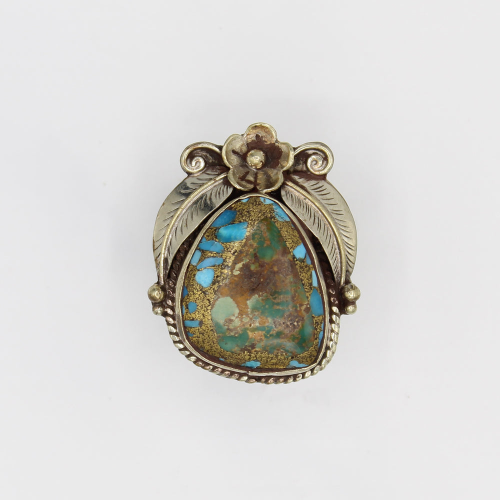 Vintage Tibetan Turquoise & Gold Ring