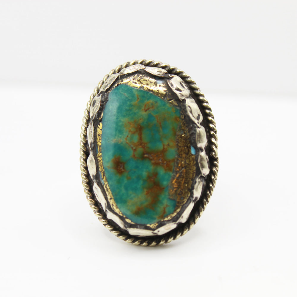 Vintage Tibetan Turquoise & Gold Ring