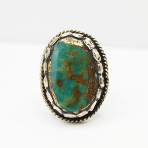 Vintage Tibetan Turquoise & Gold Ring