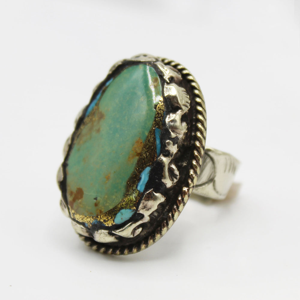 Vintage Tibetan Turquoise & Gold Ring