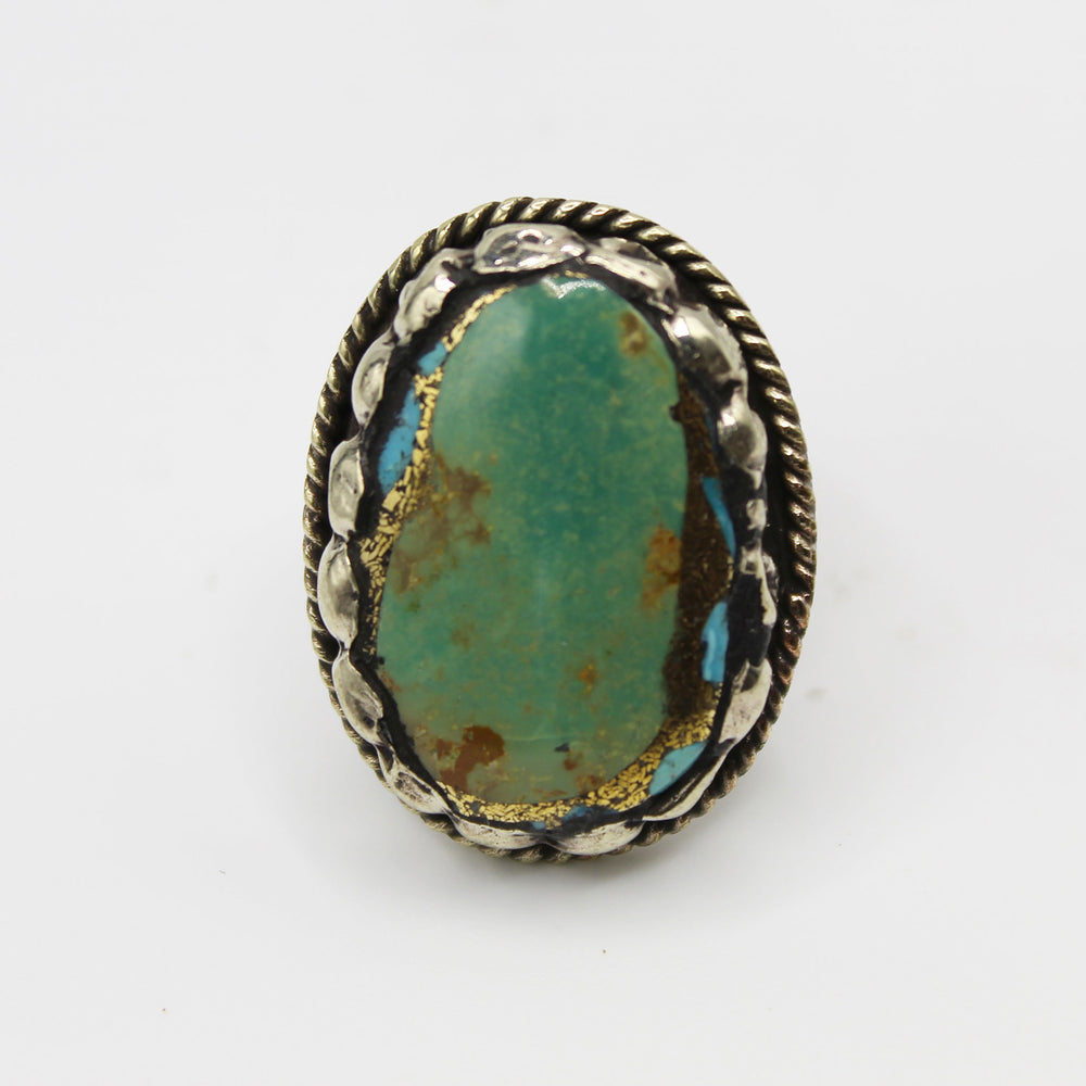 Vintage Tibetan Turquoise & Gold Ring