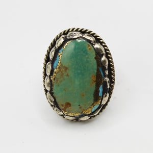 Vintage Tibetan Turquoise & Gold Ring